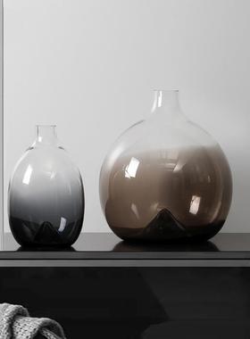 简约透明璃AVI玻水花瓶摆件插花器客厅餐桌面创家培居花艺软意装