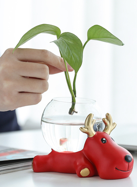 创意办公桌摆件家居装饰品酒柜客厅插花水培花瓶少女心房间小摆设