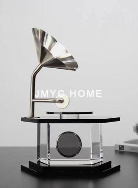 轻奢高档水晶厅留声机装饰样板房电HHD视柜酒柜品家软装客桌面摆