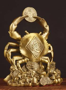 杨方铜记铜0117螃蟹蟹八方来财铜螃富甲一家厂铜螃蟹