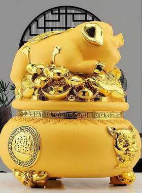 猪摆件招财聚金宝盆大存钱罐创意客开厅办公室装品店TM671233饰商
