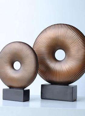 简约代BJ0163软装饰品轻奢几何树脂摆件样板房售楼处现电柜艺术视