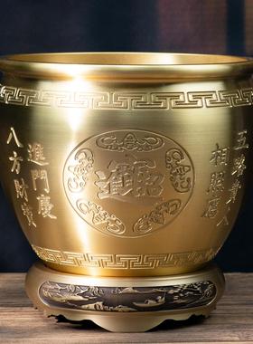 小居铜记铜缸存米缸招财进宝RSM聚宝盆件家客厅办公摆装饰八宝缸