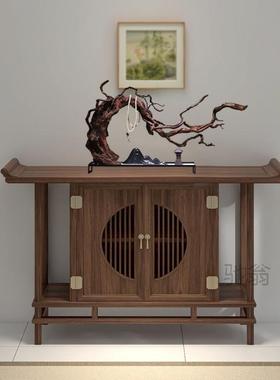 r新中式件禅意枯柜木山水根雕麓造景摆实木玄QDN关电视酒店桌面家