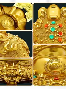 鎏LGF-2025铜八金足方来财金蟾摆招财三蟾蜍公司店件铺高档大气开