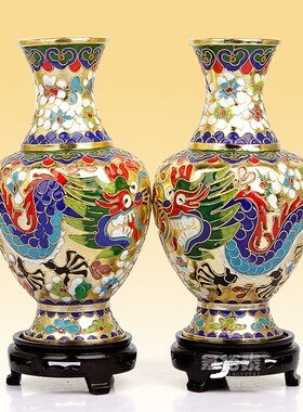 景泰蓝摆件铜胎掐丝龙凤花瓶北京特色工艺品外事礼物结婚纪念品