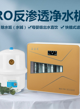 反渗透净水机家用直饮有桶自来水ro纯水机除垢除味井水微自吸智能
