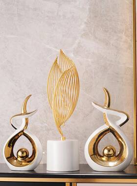 现代轻高档柜酒奢电视玄柜关风生水起客厅旺宅摆件装饰品家居6784