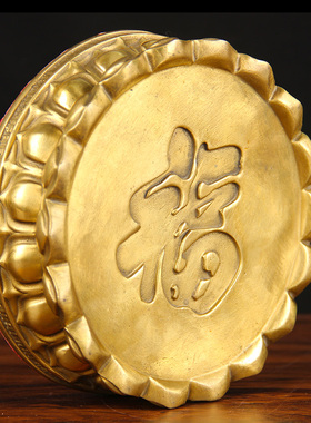 铜莲花底座 铜底座摆件