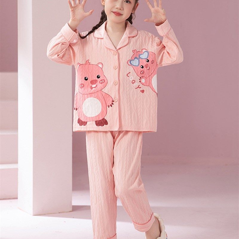 女童睡衣春秋季2024新款长袖纯棉中大童公主风女孩宝宝家居服套装,淘宝优惠券,粉丝福利购,淘宝优惠卷