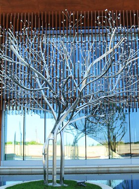 定制大型不锈钢大树雕塑户外园林金属铁艺镂空创意抽象艺术品摆件