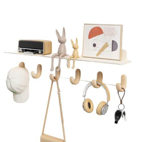 入户门玄关置物架高级网红创意挂钩挂衣架墙上壁挂衣钩上墙免打孔 - 图3