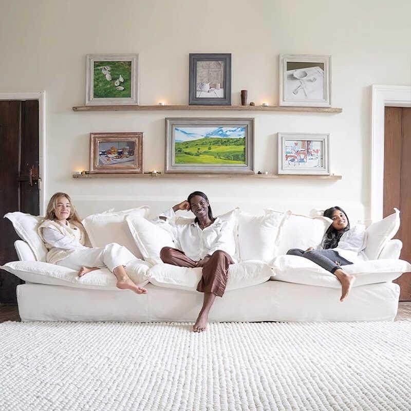 全拆洗云朵沙发客厅北欧棉麻布艺样板间民宿酒店三人位直排组合,淘宝优惠券,粉丝福利购,淘宝优惠卷