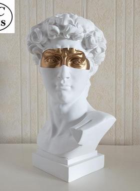 28cm小卫大蒙卫眼艺术头树脂仿石像HCF30-10膏雕像桌面雕欧式风塑