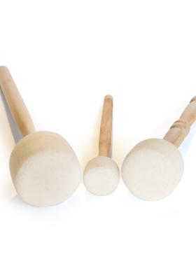 西藏颂钵钵锤尼泊尔手工羊毛毡钵棒音钵棒敲棒钵FO音碗配件钵锤