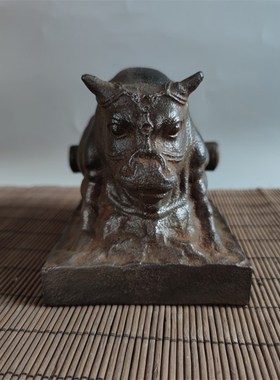 铸铁材质黄河大铁牛微型版摆件民俗怀旧工艺雅居茶社客厅实用收藏
