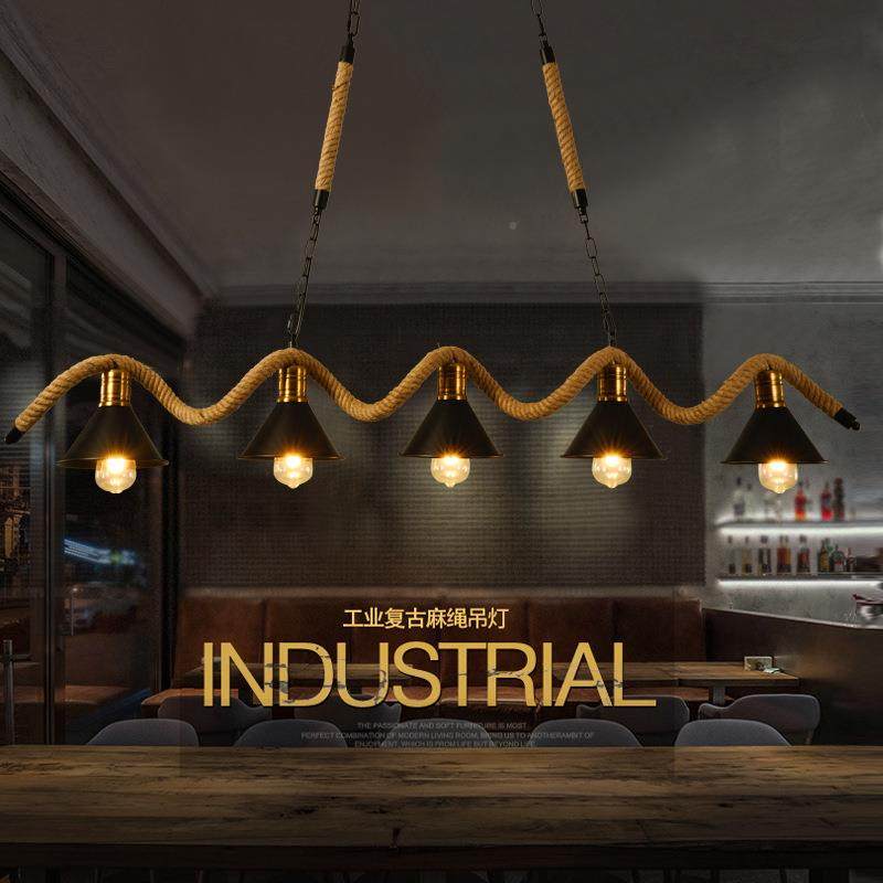 oflt复工业风吧台吊灯餐灯具美式酒A吧咖啡古厅网咖厅店铺麻绳吊,淘宝优惠券,粉丝福利购,淘宝优惠卷