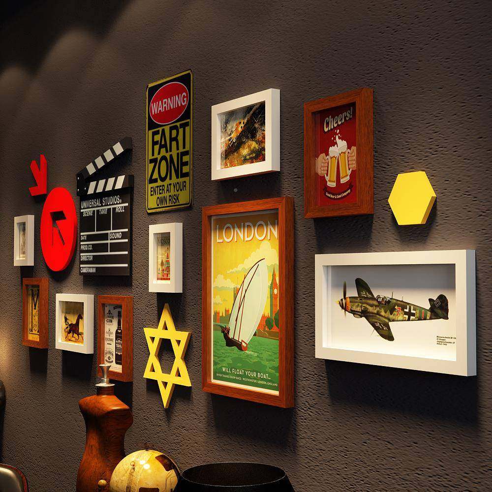 高分子_2工261业风照相片墙麋鹿头组2261合相框商餐用馆装饰画换,淘宝优惠券,粉丝福利购,淘宝优惠卷