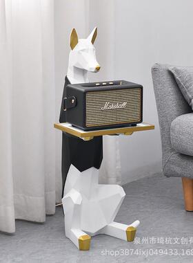落地件摆创意绅士犬门厅口玄关客钥匙盘糖盘收纳大QHDS011果号狗