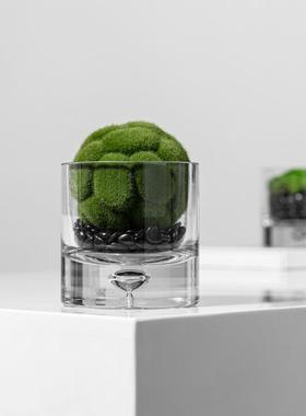 左顾现桌代轻奢样板间床YB-DZ-HY头柜玻璃品苔藓小花器面绿植软装