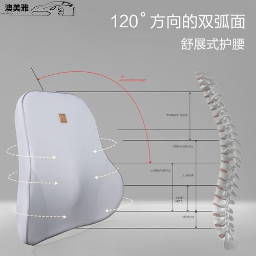 汽车腰靠腰枕头枕记忆棉腰垫护腰部支撑靠垫车用车载座椅头枕套装 - 图3