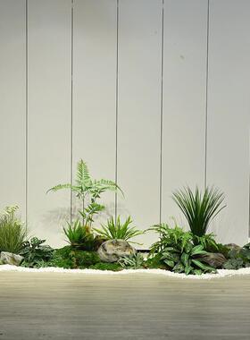 室内过izwwnJn4道绿造景设计假绿植植玄关象墙景观楼梯形枯山下水