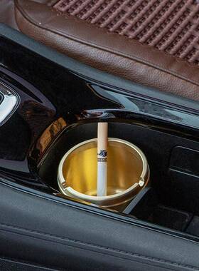 百1福黄铜车灰载烟缸带盖个性潮流家用室办公桌中面式烟缸