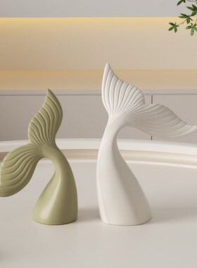 轻奢高级感艺术摆件鱼你一起小众雕塑客厅电视柜书房酒柜家居饰品