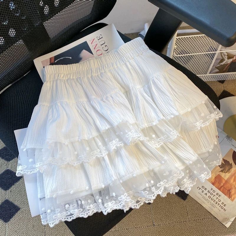 女童2025夏季新款半身裙甜美花边蕾丝短裙中大童学院风松紧腰裙子,淘宝优惠券,粉丝福利购,淘宝优惠卷