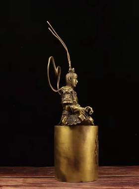 齐天大圣孙悟空纯铜摆件斗战胜佛静思工艺品办公室桌面玄关装饰品