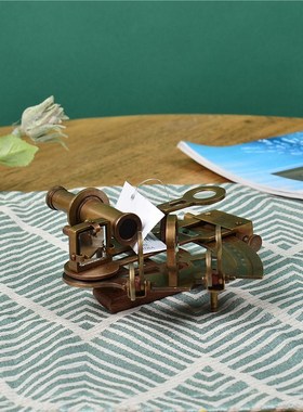 黄铜六分仪模型航海摄影道具欧美式创意书房酒柜装饰复古摆件礼品