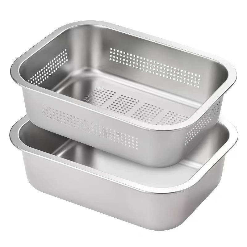 不油锈钢沥油带过滤方盘漏油盘架商炸用托盘长方形沥水HZU滤盘油 - 图3