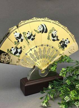 脸饰谱扇具子家件长城熊猫桌面摆件寒摆梅摆外HUZ事礼品