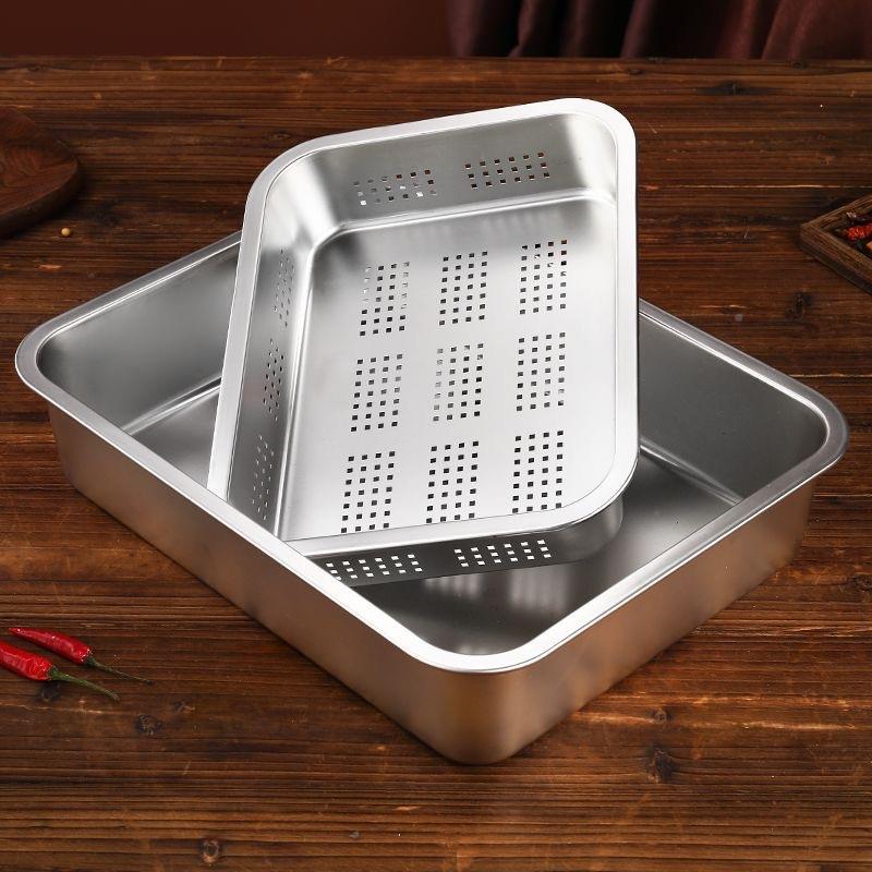 不油锈钢沥油带过滤方盘漏油盘架商炸用托盘长方形沥水HZU滤盘油 - 图1