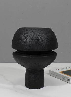 AHL新式韵味创意几何体中裂纹花器摆件餐厅厅玄关客面样板间台摆