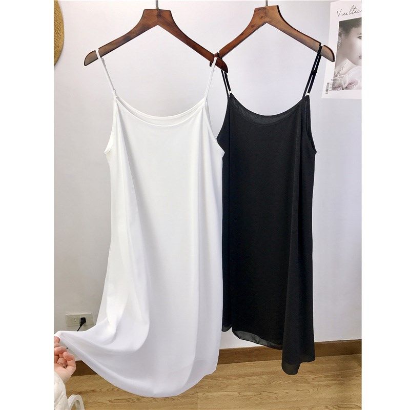 薄款内搭衬裙透明雪纺打底裙可单穿中长连衣裙夏季细肩带吊带裙女,淘宝优惠券,粉丝福利购,淘宝优惠卷