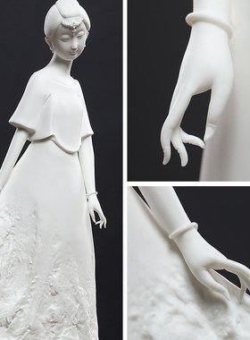 东方泥土 中式人物陶瓷摆件客厅电视柜博古架装饰工艺品/兰质慧心