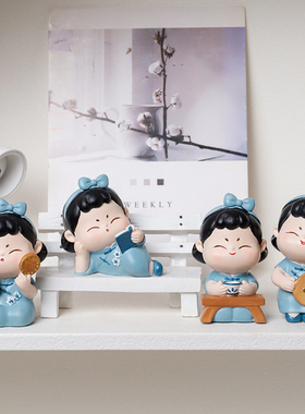 古风旗袍唐仕女客厅桌面摆件中式国潮家居装饰品创意车载工位治愈