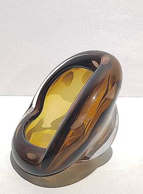 轻奢现代不规则灰琥珀色茶几桌面琉璃烟缸摆件家居样1708房板软饰