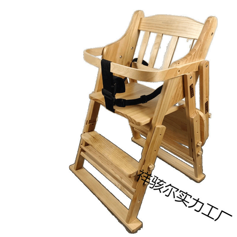 Solid wood baby dining table and chair liftable foldable multi-functional child seat anti-fall baby dining chair home hotel