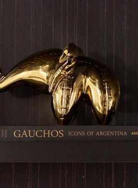 后现代港式风格装MSR饰儿童房趣味陶术瓷小马艺小混象摆件搭风艺