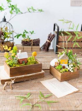 A5L阿楹工森系微F767S79J景小摆桌面观件解压绿植女孩房间办公室