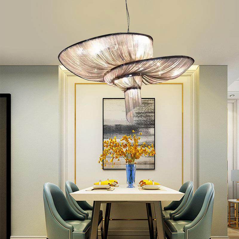 意大利个性铝链条流苏吊灯创意田螺北欧后现代LED餐厅灯客厅吊灯,淘宝优惠券,粉丝福利购,淘宝优惠卷