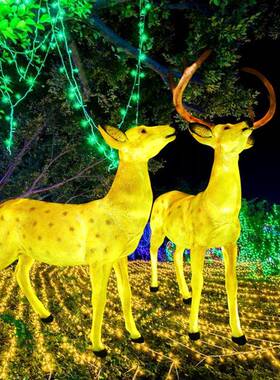 外仿D真梅花鹿发光雕塑摆件LE亮型BLG-FG-M化景观布置动物模厂家