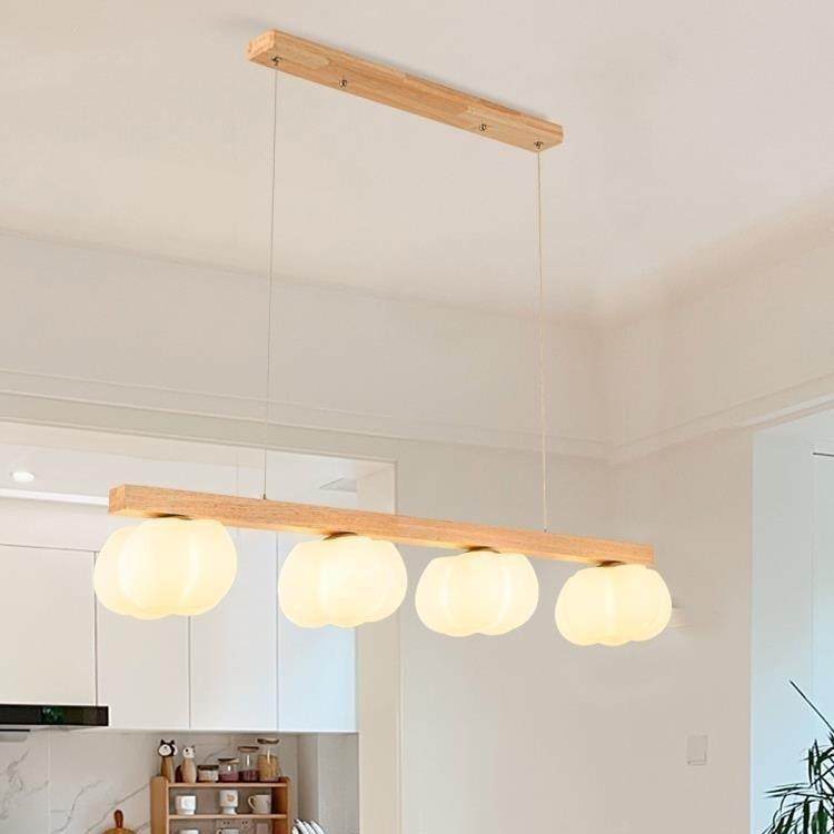 日式复古奶油风餐厅LED吊灯民宿原木创意个性花苞灯罩一字吊灯,淘宝优惠券,粉丝福利购,淘宝优惠卷