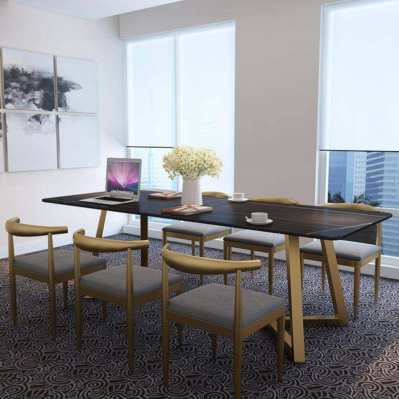 北欧简约岩板会议桌小型会议室商务洽谈长桌工作室职员办公桌,淘宝优惠券,粉丝福利购,淘宝优惠卷
