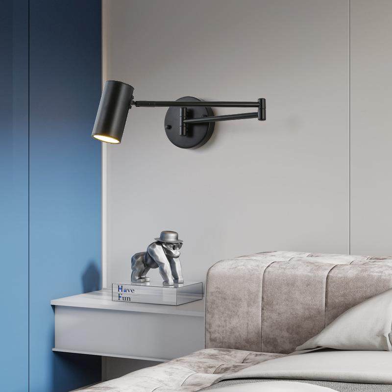 壁灯卧室床头阅读护眼书房北欧网红带开关旋转伸缩折叠长摇臂灯具,淘宝优惠券,粉丝福利购,淘宝优惠卷