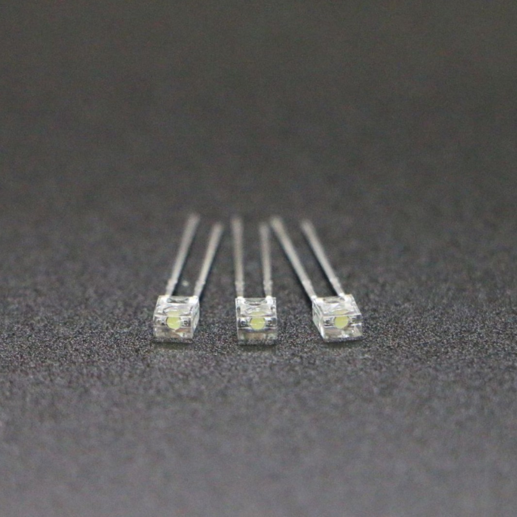 234方形高亮led灯珠 无边透明白光红黄蓝绿短脚发光二极管 - 图1