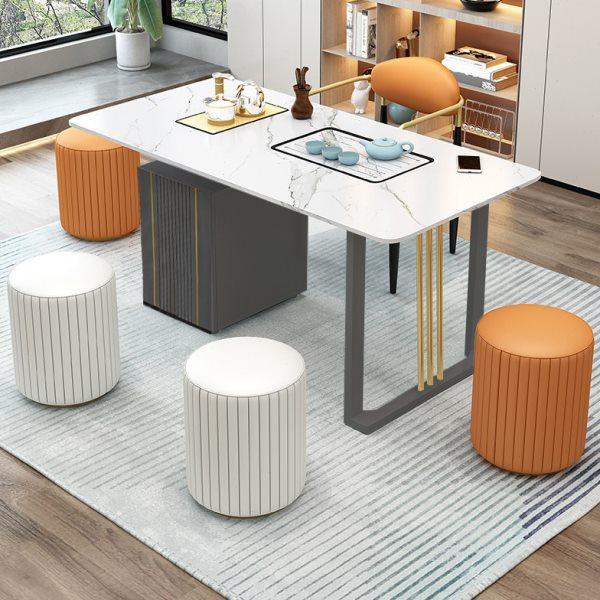 岩板茶桌椅组合现代简约轻奢小户型阳台茶台办公室家用功夫一体,淘宝优惠券,粉丝福利购,淘宝优惠卷