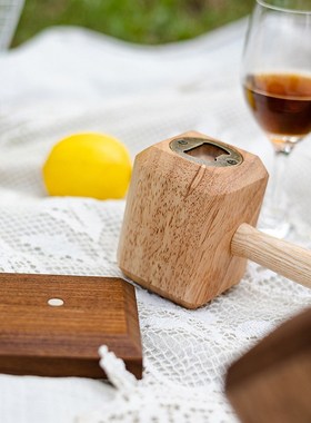雷神之锤实木开瓶器创意高级感个性礼物啤酒起子客厅茶几装饰摆件